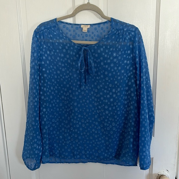 J. Crew factory semi sheer dot blouse - Picture 2 of 6